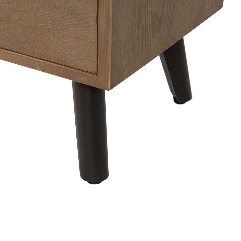 Aparador Natural-negro Madera-metal 120 X 41 X 77 Cm - IXIA