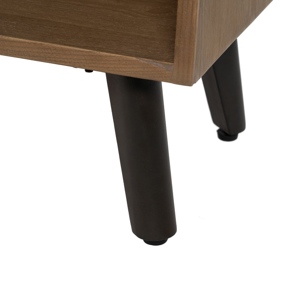 Mueble Tv Natural-negro Madera-metal 150 X 41 X 59 Cm - IXIA