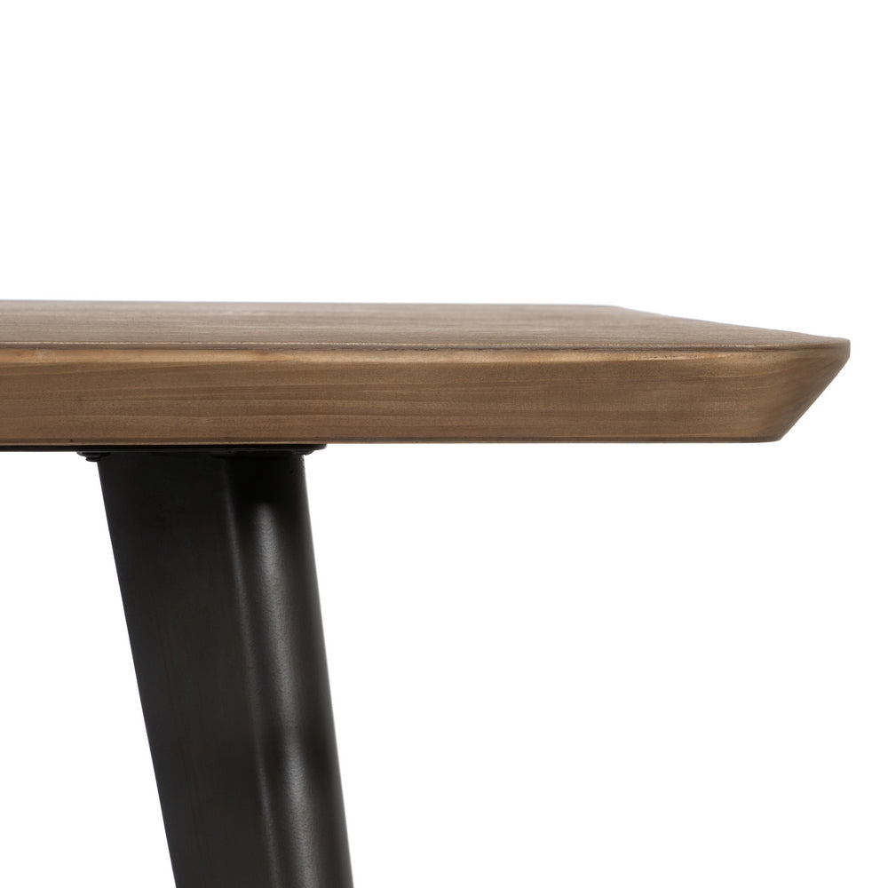 Mesa Comedor Natural-negro Madera-metal 180 X 90 X 76 Cm - IXIA