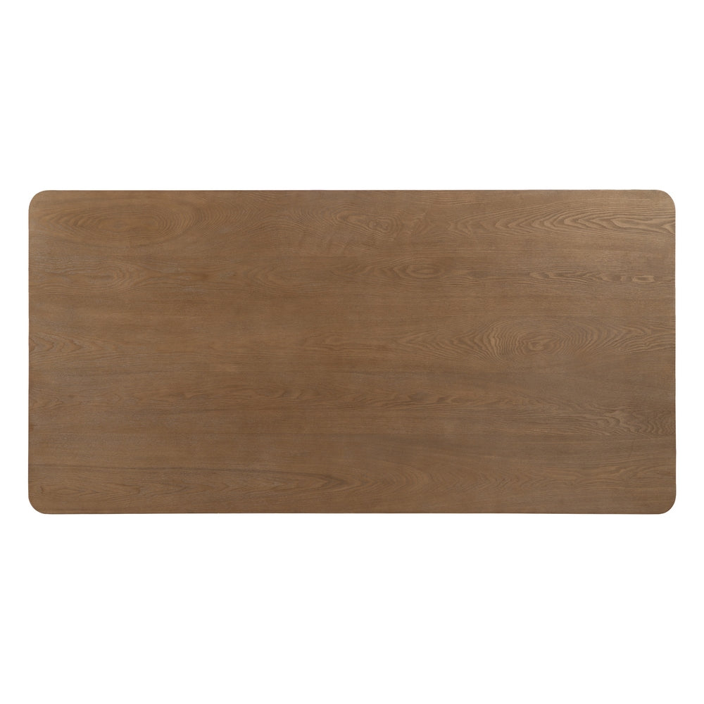 Mesa Comedor Natural-negro Madera-metal 180 X 90 X 76 Cm - IXIA