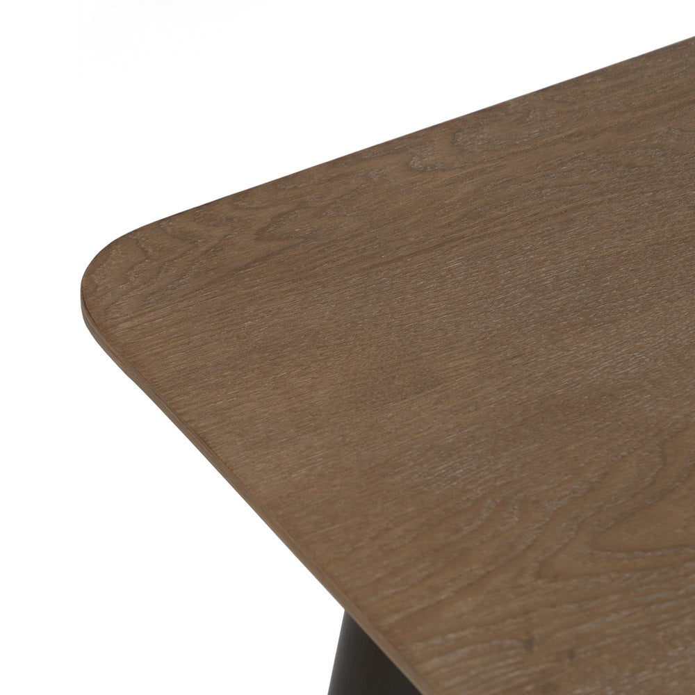 Mesa Centro Natural-negro Madera-metal 120 X 60 X 43 Cm - IXIA