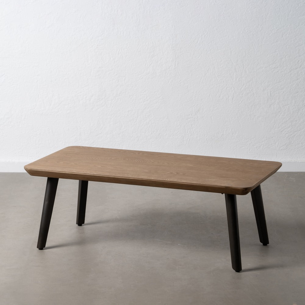 Mesa Centro Natural-negro Madera-metal 120 X 60 X 43 Cm - IXIA