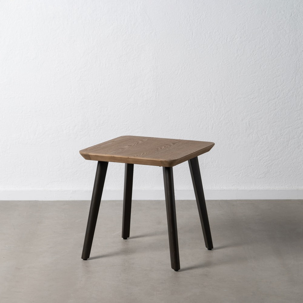 Mesa Auxiliar Natural-negro Madera-metal 58 X 58 X 60 Cm - IXIA