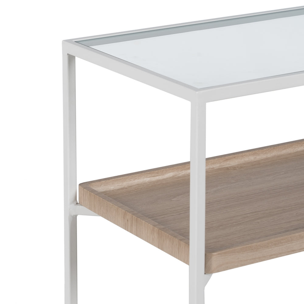 Consola Natural-blanco Dm-metal 120 X 30 X 75 Cm - IXIA