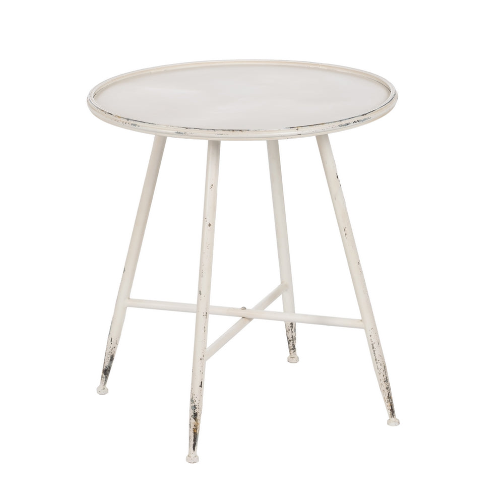 Mesa Auxiliar Crema Metal 56 X 56 X 60 Cm - IXIA