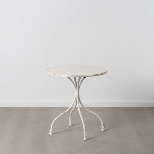 Mesa Auxiliar Crema Metal 70 X 70 X 75 Cm - IXIA