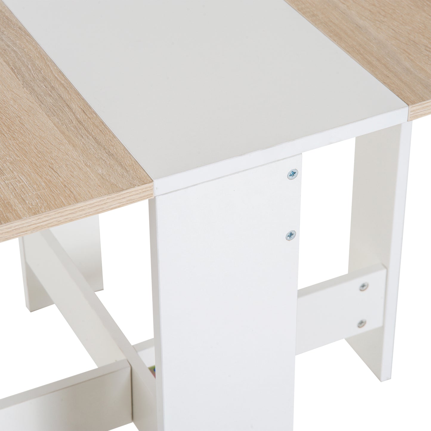 HOMCOM Mesa Plegable de Comedor Mesa Auxiliar de Cocina con 2 Alas Abatibles Ahorra Espacio Diseño Moderno 103x76x73,5cm Madera