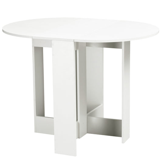 HOMCOM Mesa Plegable de Comedor Mesa de Cocina Plegable con 2 Alas Abatibles Mesa Plegable para 1-2 Personas 104x76x73,7 cm Blanco