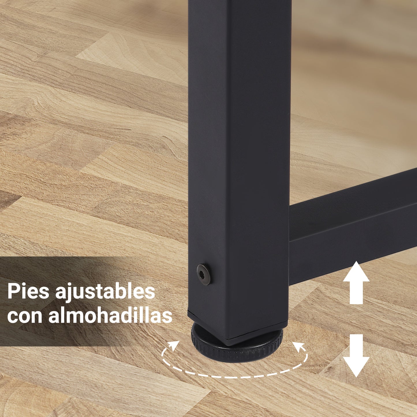 HOMCOM Mesa de Escritorio Moderna Mesa de Estudio con Marco de Acero y Pies Ajustables Mesa de Ordenador para Oficina Hogar 120x60x76 cm Negro