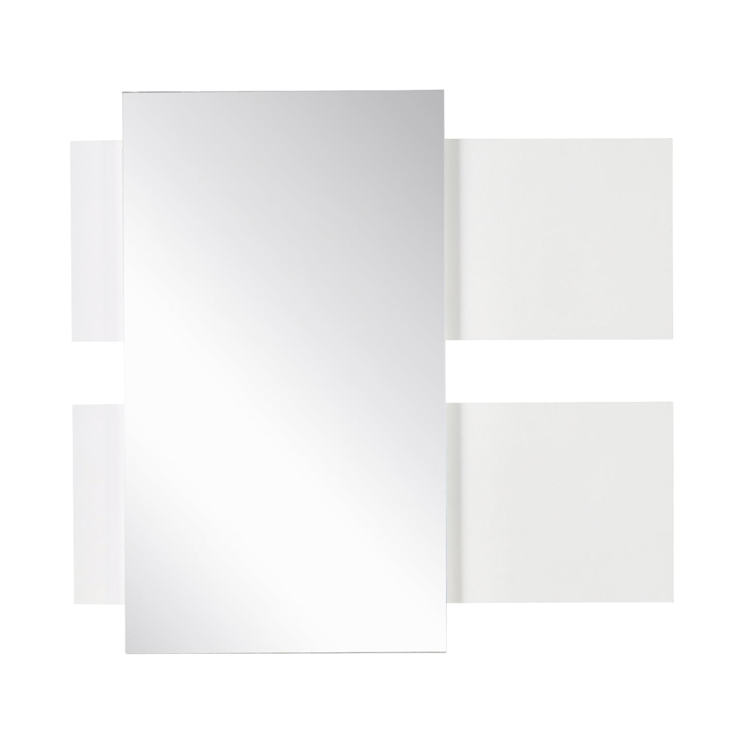 HOMCOM Juego de Muebles de Entrada Recibidor con Espejo y Cajón Estilo Moderno Recibidor Colgante para Pasillo 75x4x70 cm y 75x29x20 cm Blanco