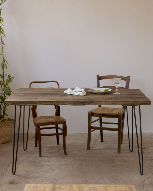 Mesa de comedor Yorel madera recuperada 140 x 75 x 75 - Hannun