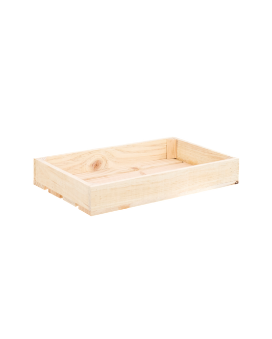 Caja de madera maciza en tono natural de 49x30,5x7,5cm - DECOWOOD