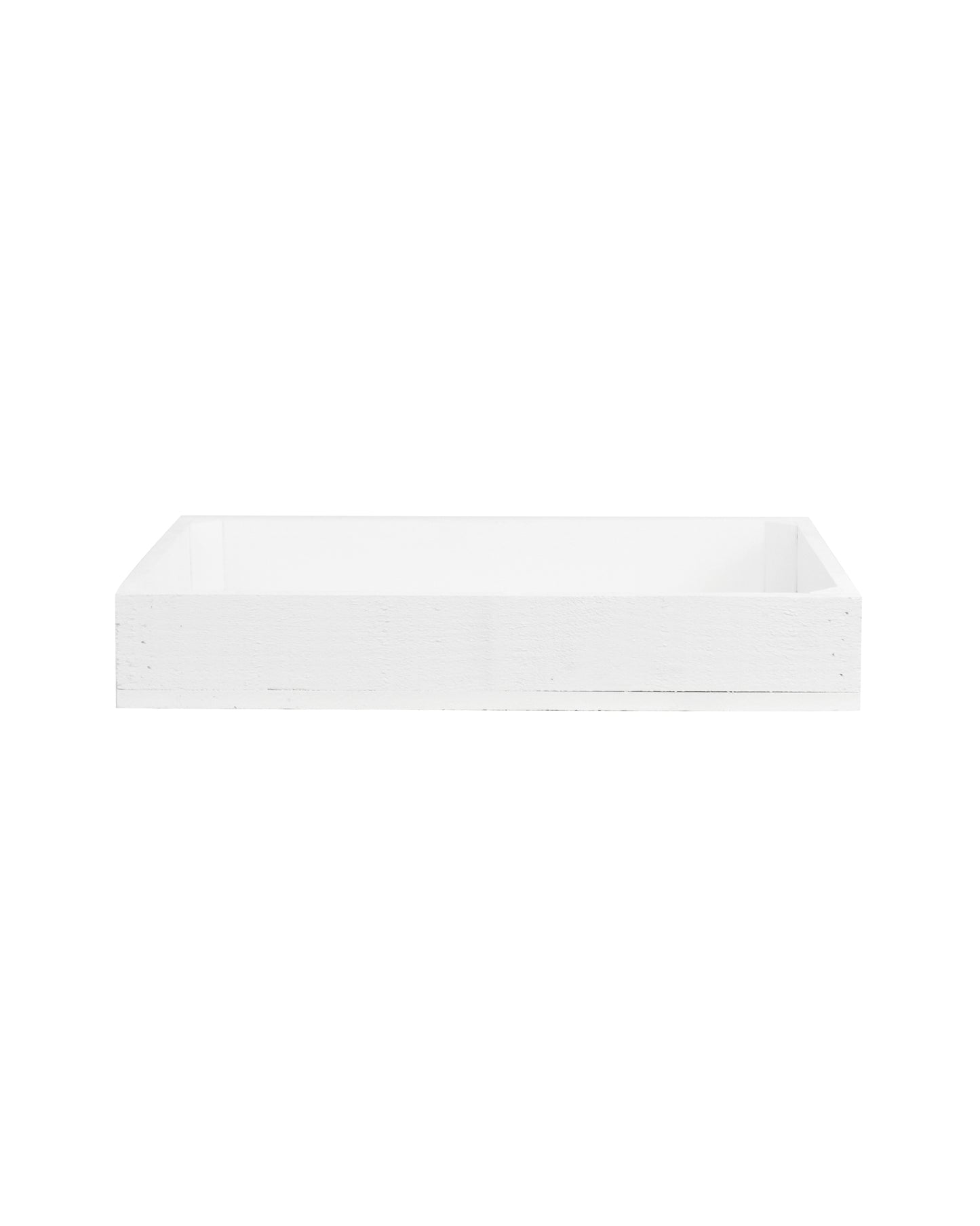 Caja de madera maciza en tono blanco de 49x30,5x7,5cm - DECOWOOD