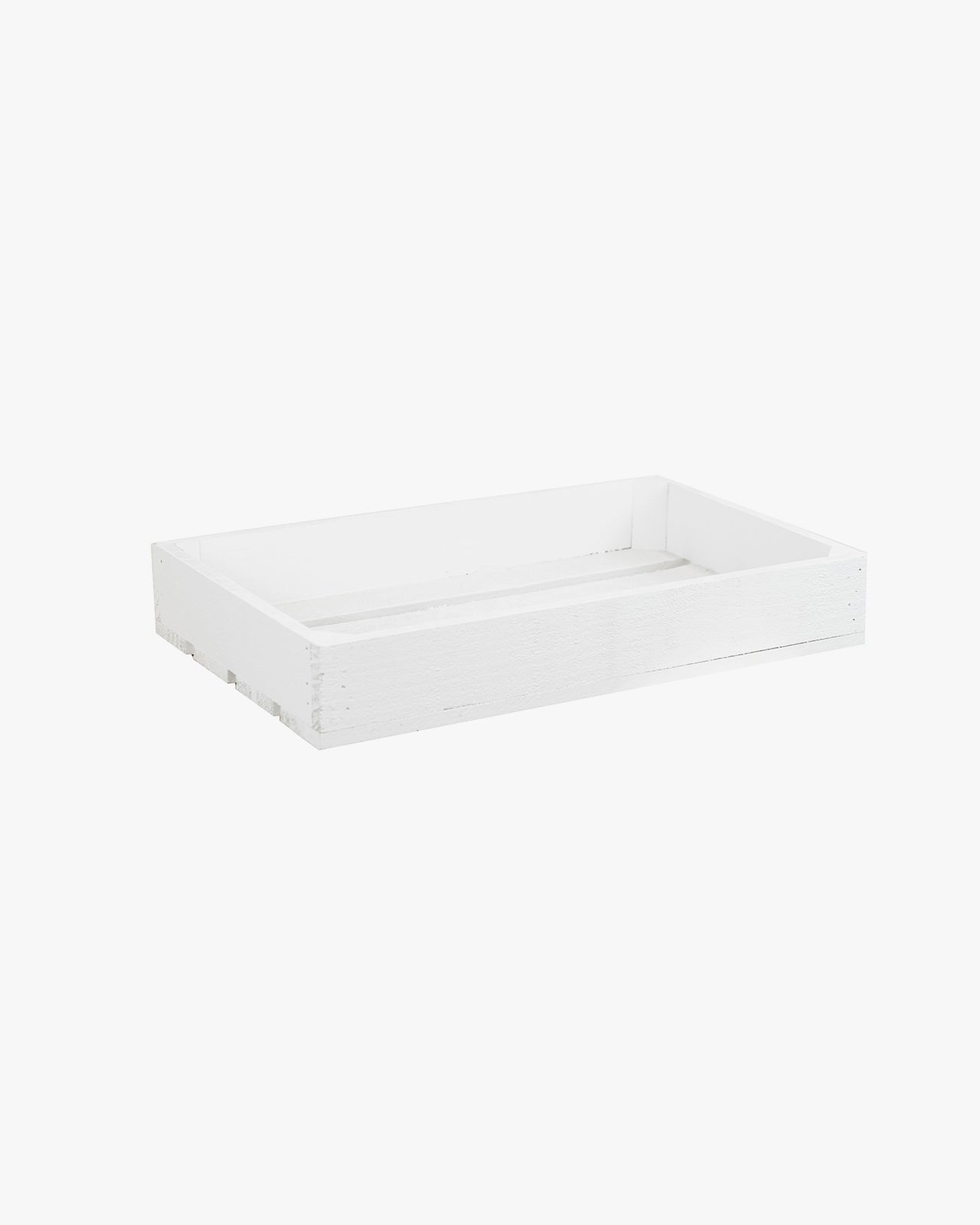 Caja de madera maciza en tono blanco de 49x30,5x7,5cm - DECOWOOD