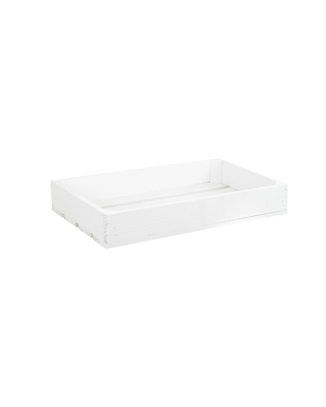 Caja de madera maciza en tono blanco de 49x30,5x7,5cm - DECOWOOD