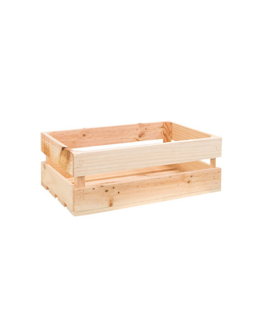 Caja de madera maciza en tono natural de 49x30,5x17,5cm - DECOWOOD