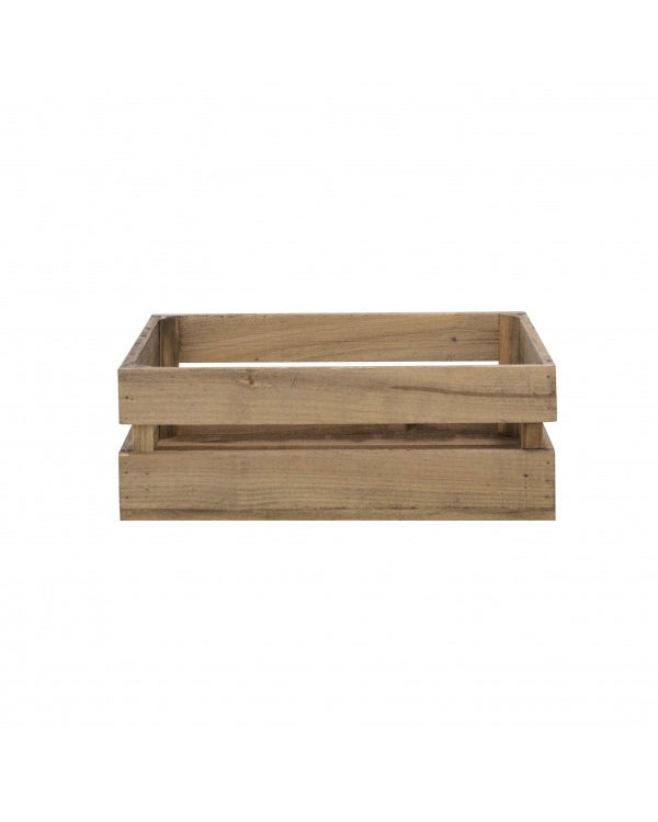 Caja de madera maciza en tono roble oscuro de 49x30,5x17,5cm - DECOWOOD