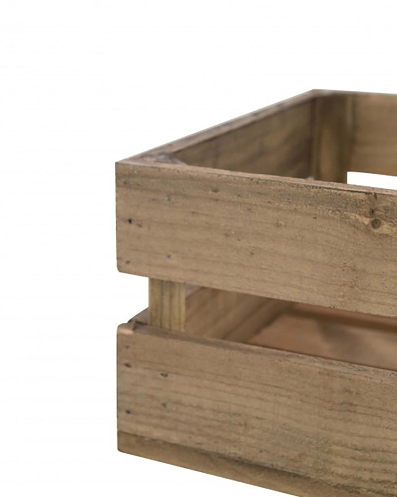 Caja de madera maciza en tono roble oscuro de 49x30,5x17,5cm - DECOWOOD