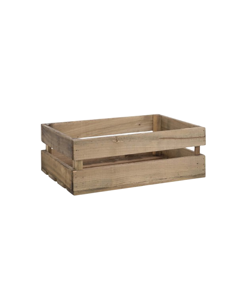 Caja de madera maciza en tono roble oscuro de 49x30,5x17,5cm - DECOWOOD