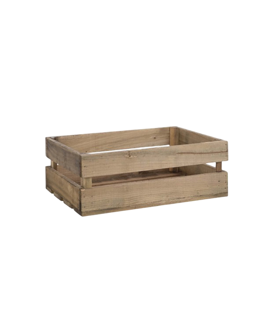 Caja de madera maciza en tono roble oscuro de 49x30,5x17,5cm - DECOWOOD