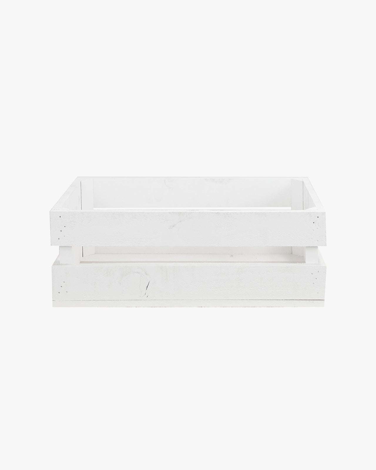 Caja de madera maciza en tono blanco de 49x30,5x17,5cm - DECOWOOD