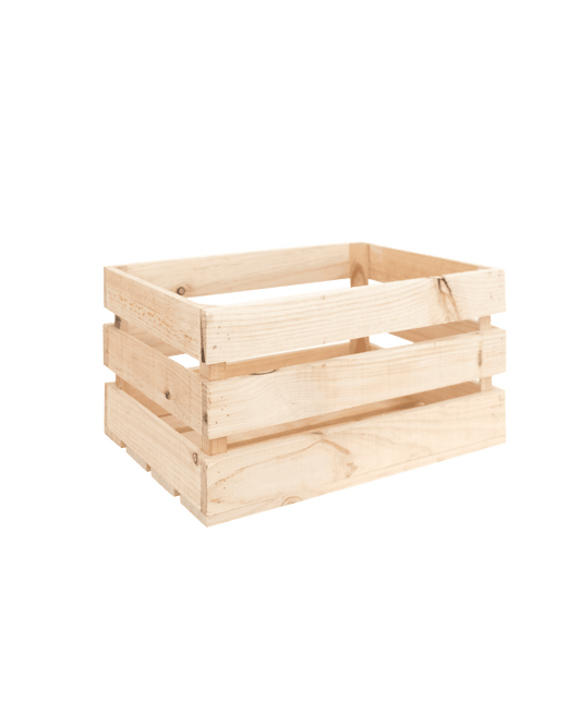 Caja de madera maciza en tono natural de 49x30,5x25,5cm - DECOWOOD