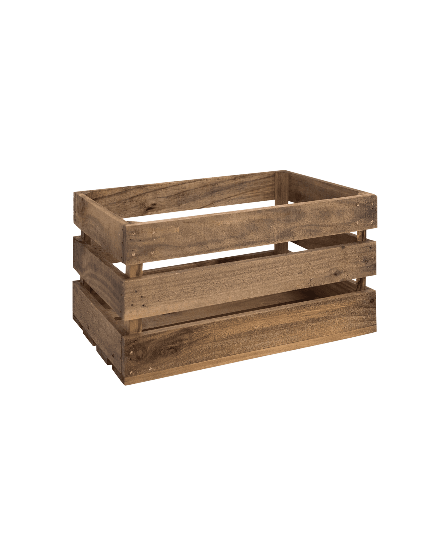 Caja de madera maciza en tono roble oscuro de 49x30,5x25,5cm - DECOWOOD