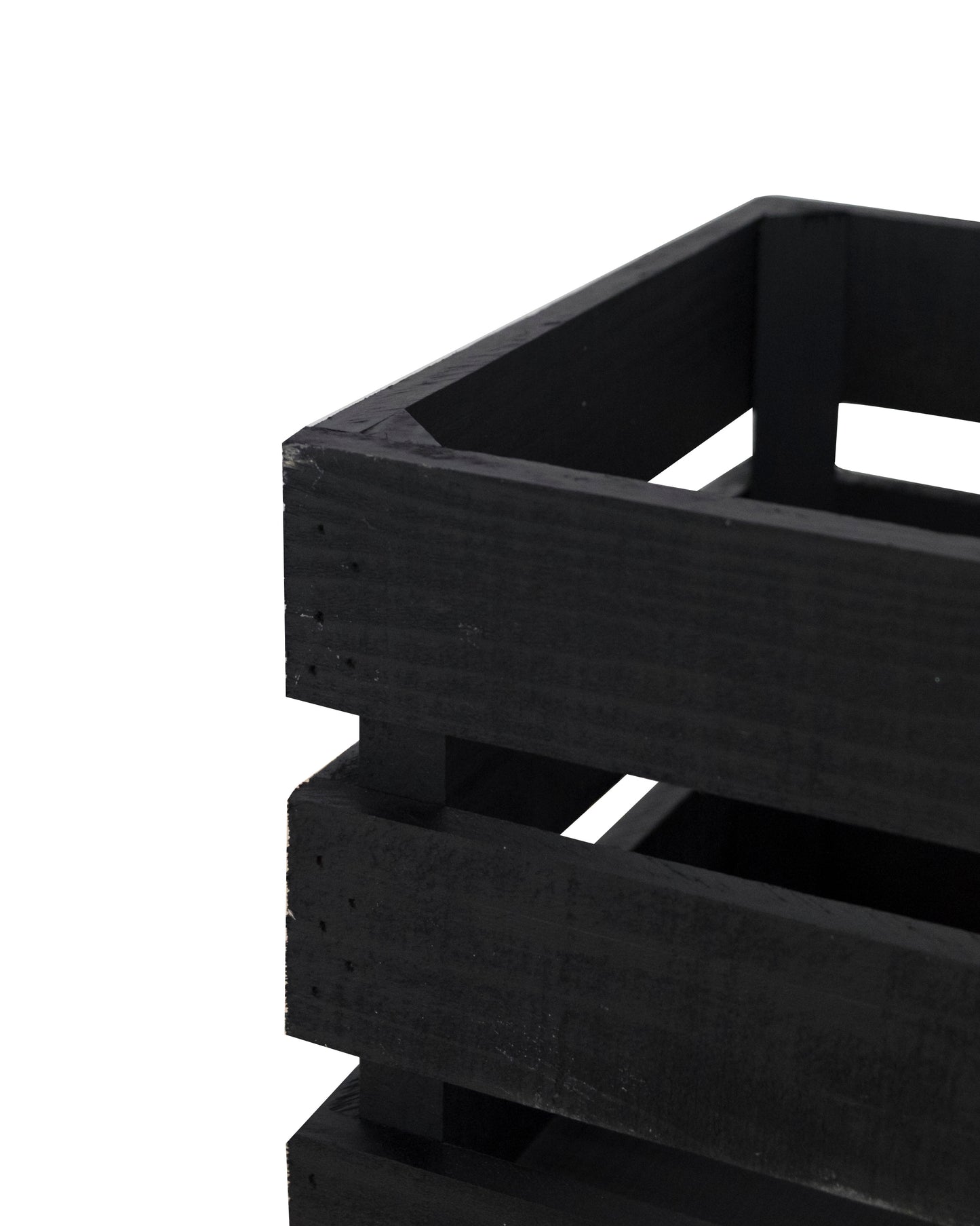 Caja de madera maciza en tono negro de 49x30,5x25,5cm - DECOWOOD