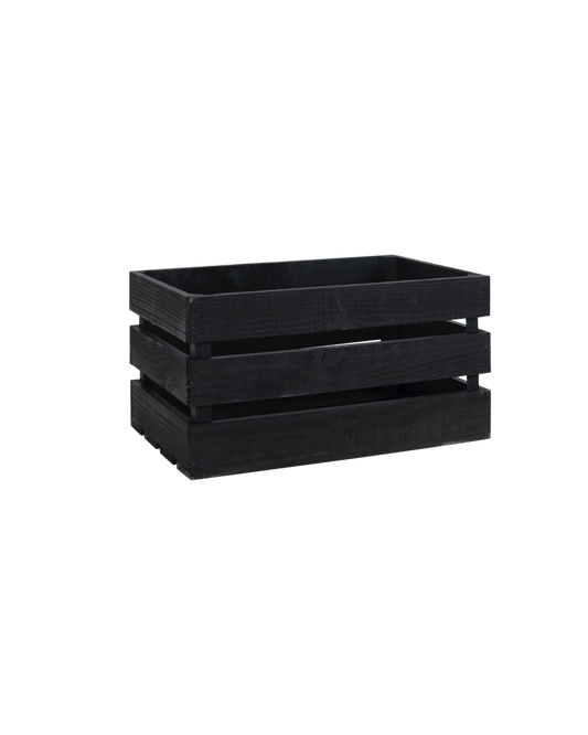 Caja de madera maciza en tono negro de 49x30,5x25,5cm - DECOWOOD