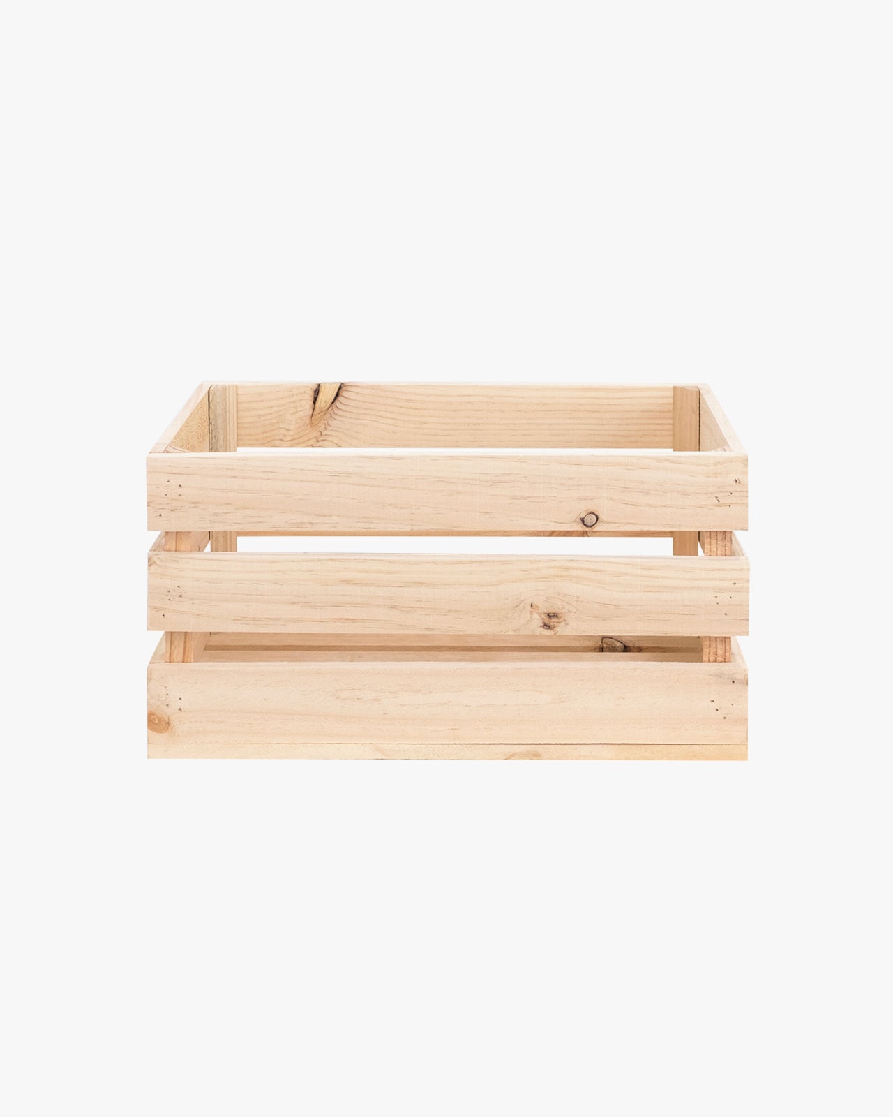 Pack de 3 cajas de madera maciza en tono natural de 49x30,5x25,5cm - DECOWOOD