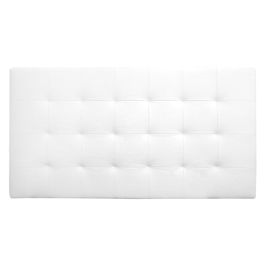 Cabecero tapizado de polipiel con pliegues en color blanco de 90x80cm - DECOWOOD