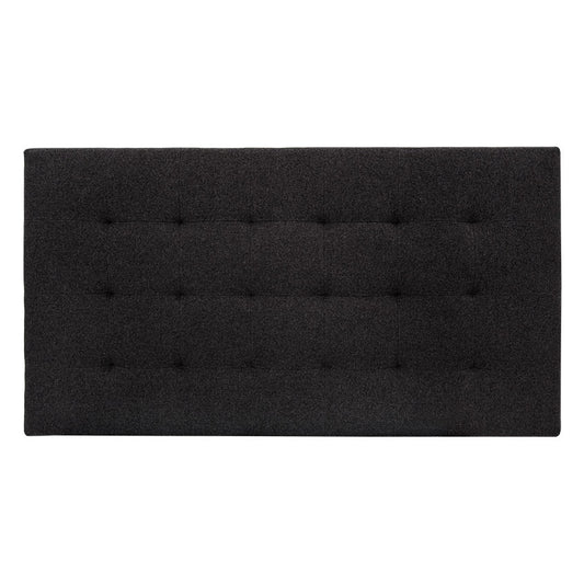 Cabecero tapizado de poliester con pliegues en color negro de 160x80cm - DECOWOOD