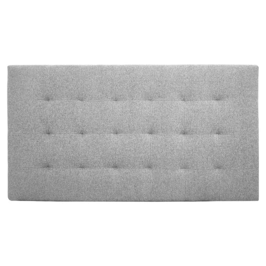 Cabecero tapizado de poliester con pliegues en color gris de 150x80cm - DECOWOOD