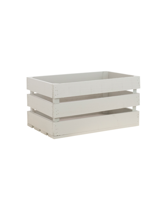 Caja de madera maciza en tono gris claro de 49x30,5x25,5cm - DECOWOOD