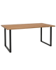 Mesa de comedor de madera maciza roble oscuro patas negras 140x80cm - DECOWOOD