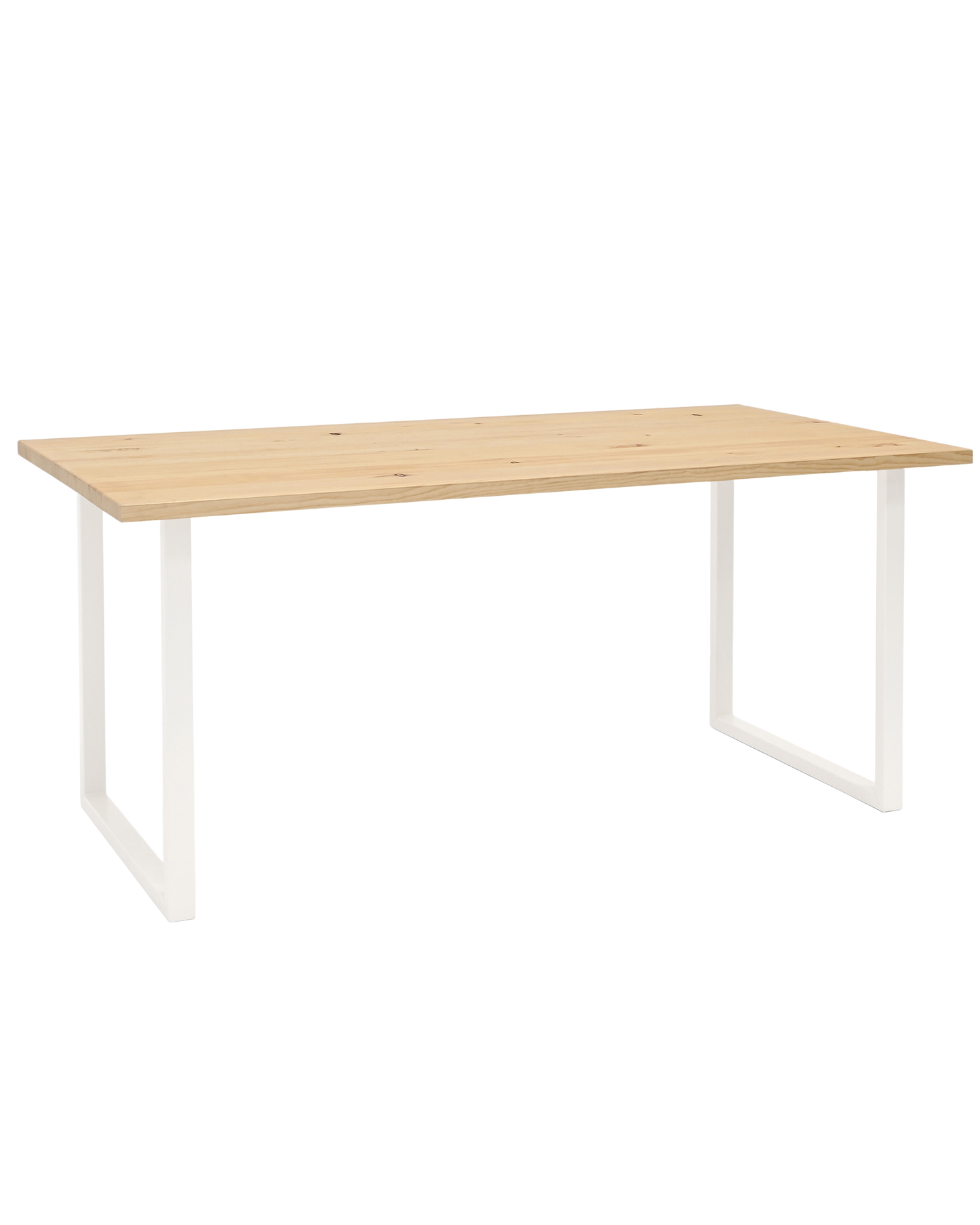 Mesa de comedor de madera maciza natural patas blancas 140x80cm - DECOWOOD