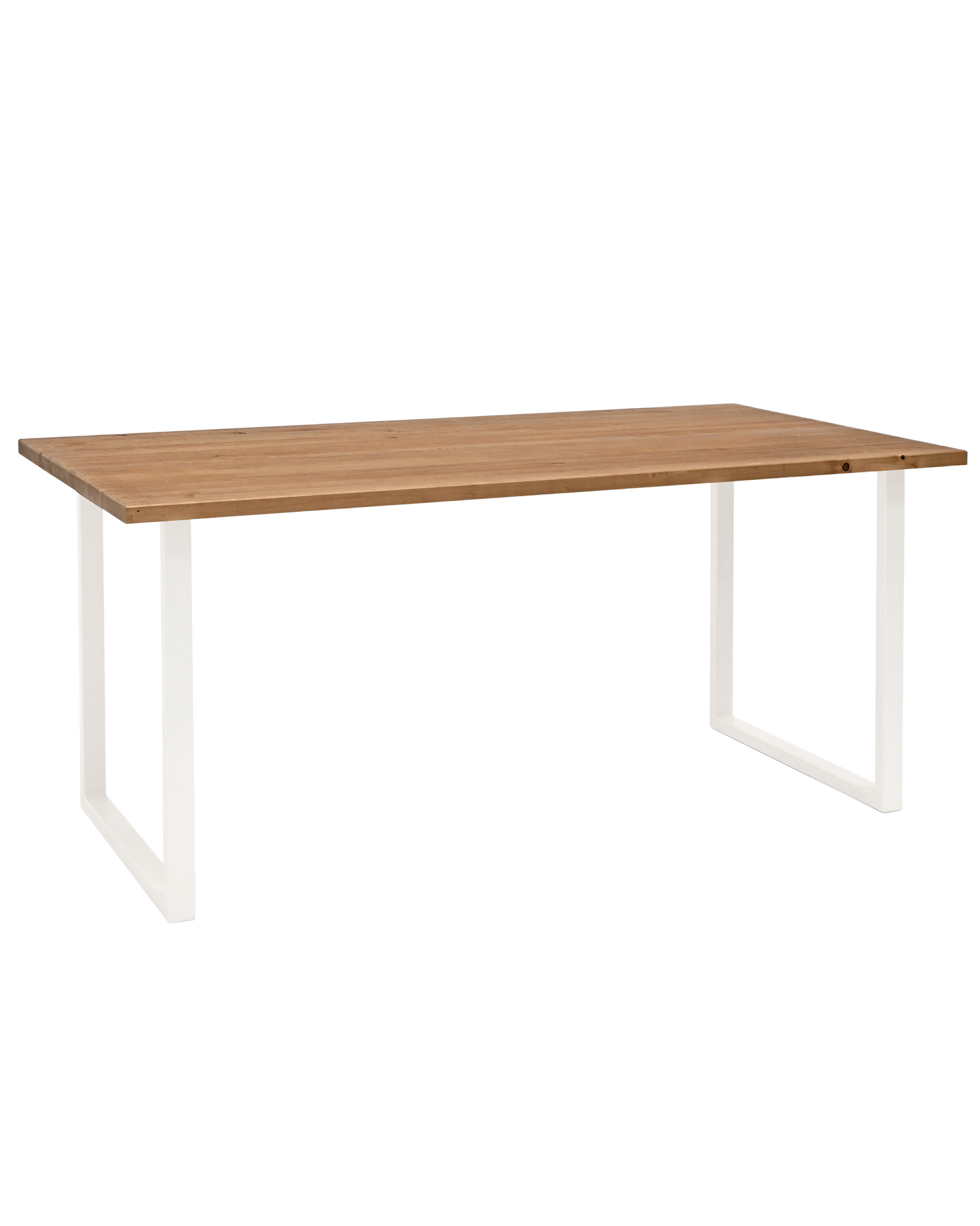 Mesa de comedor de madera maciza roble oscuro patas blancas 140x80cm - DECOWOOD