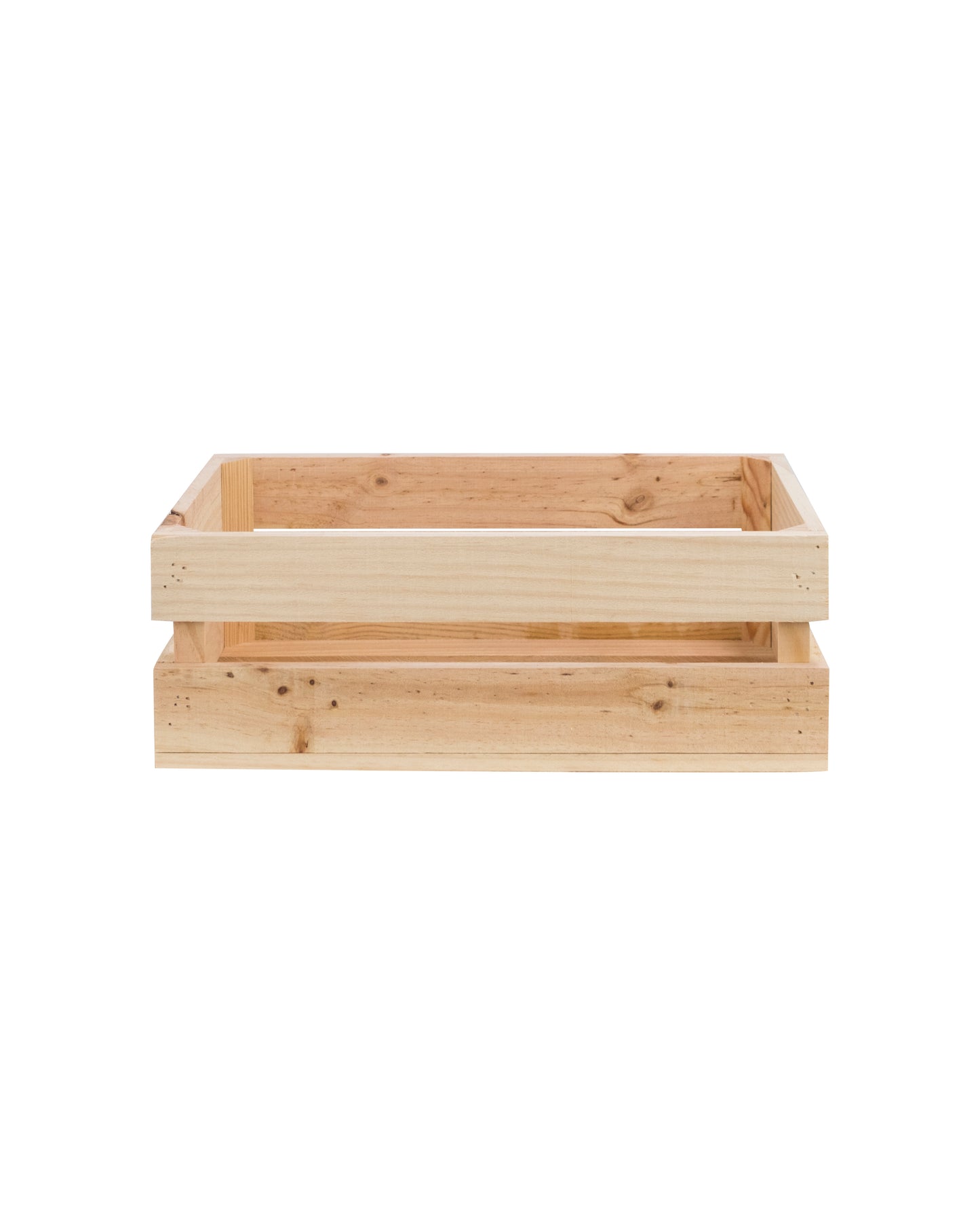 Pack de 3 cajas de madera maciza en tono natural de 49x30,5x17,5cm - DECOWOOD