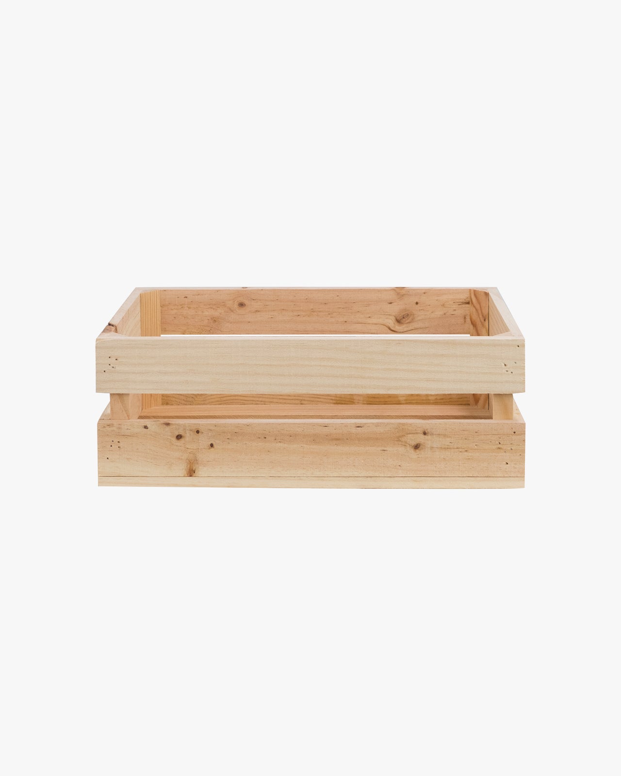 Pack de 3 cajas de madera maciza en tono natural de 49x30,5x17,5cm - DECOWOOD