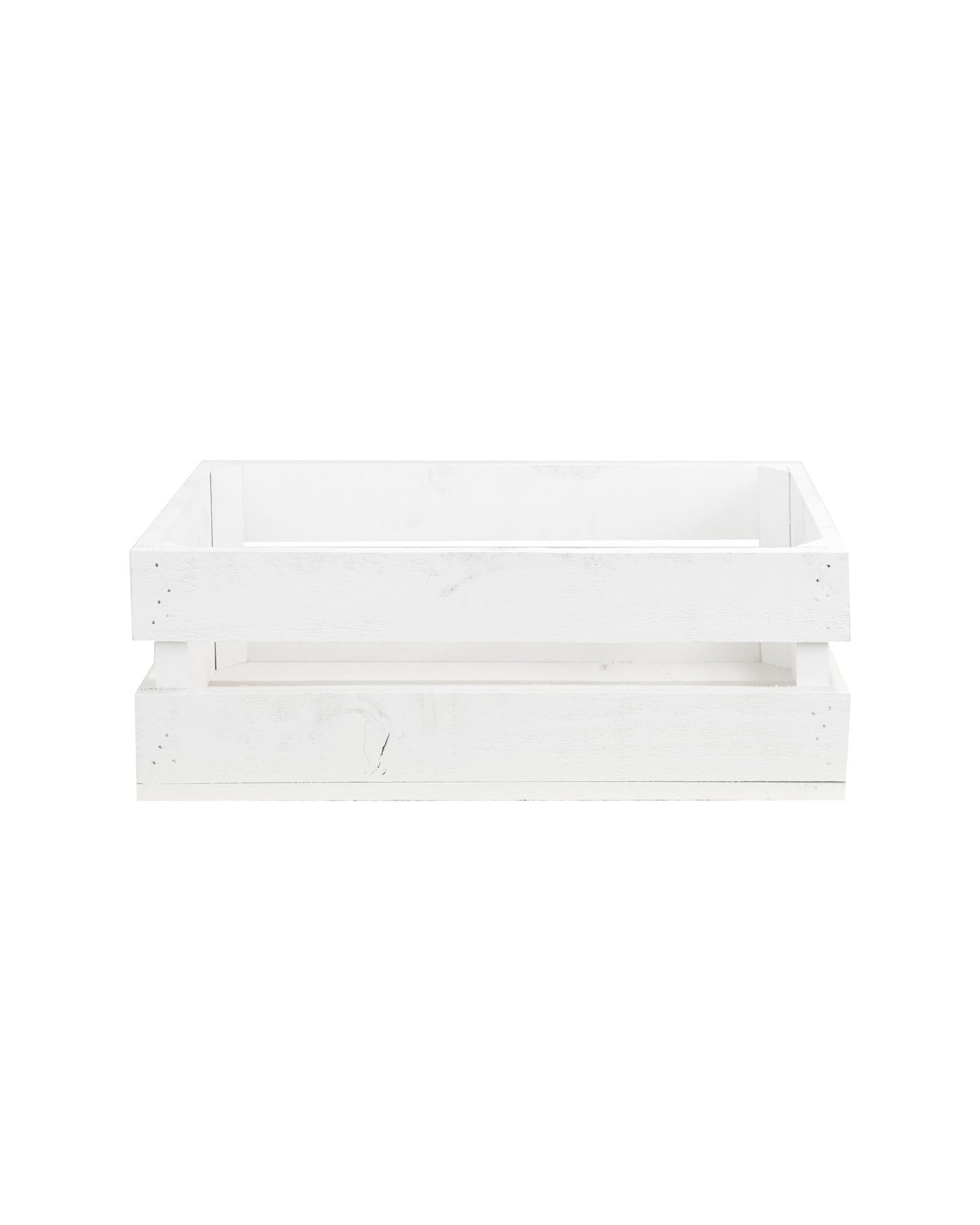 Pack de 3 cajas de madera maciza en tono blanco de 49x30,5x17,5cm - DECOWOOD