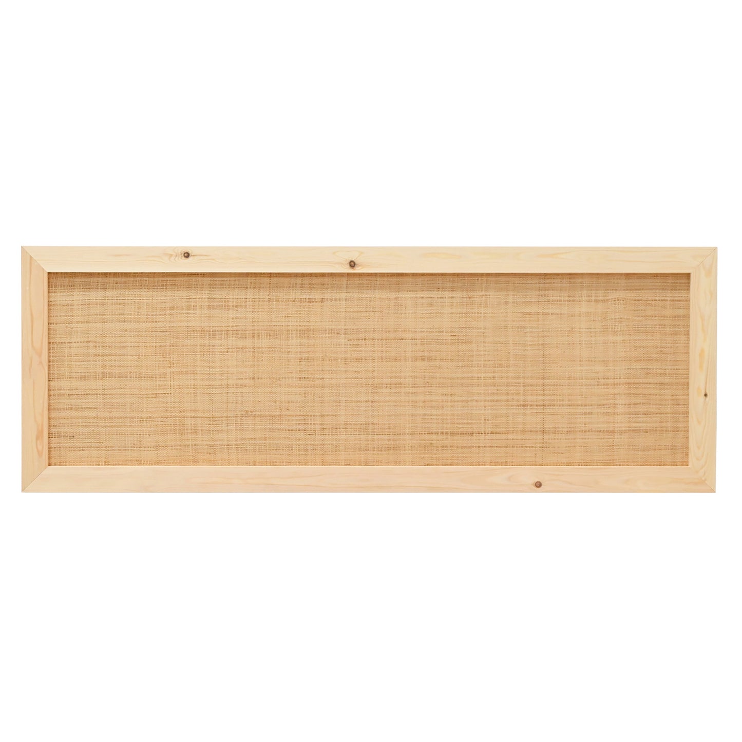 Cabecero de madera maciza y rafia en tono natural de 180x60cm - DECOWOOD
