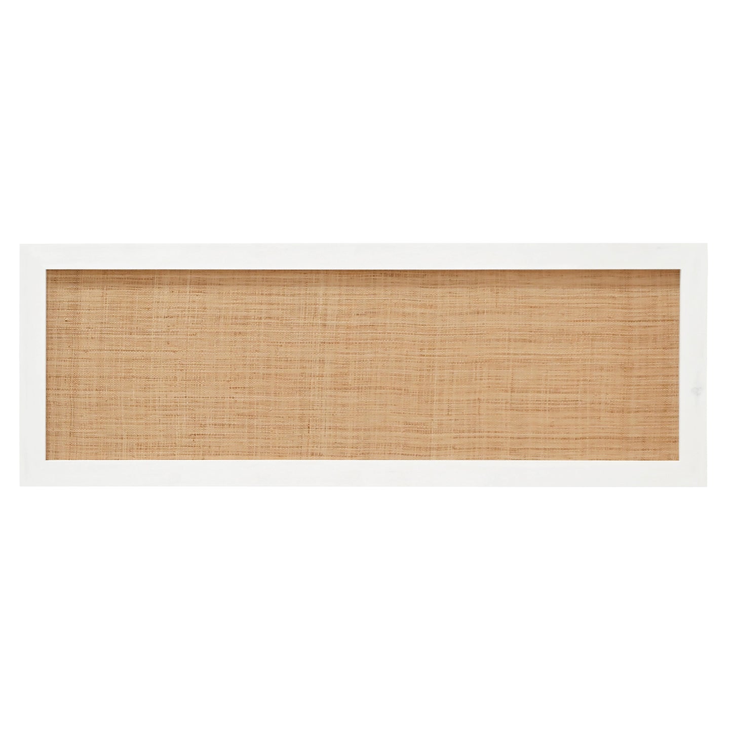 Cabecero de madera maciza y rafia en tono blanco de 200x60cm - DECOWOOD