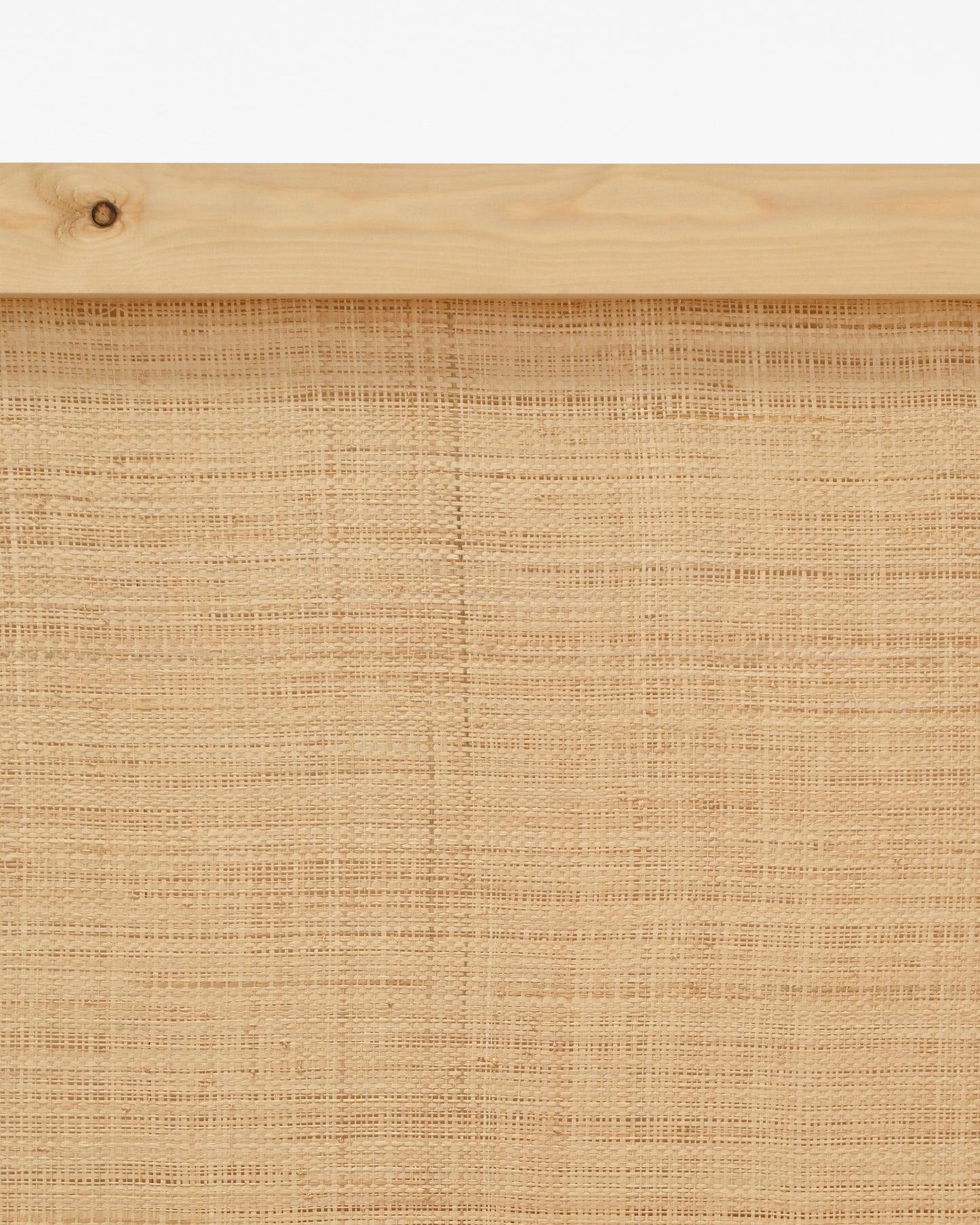 Cabecero de madera maciza y rafia en tono olivo de 180x60cm - DECOWOOD