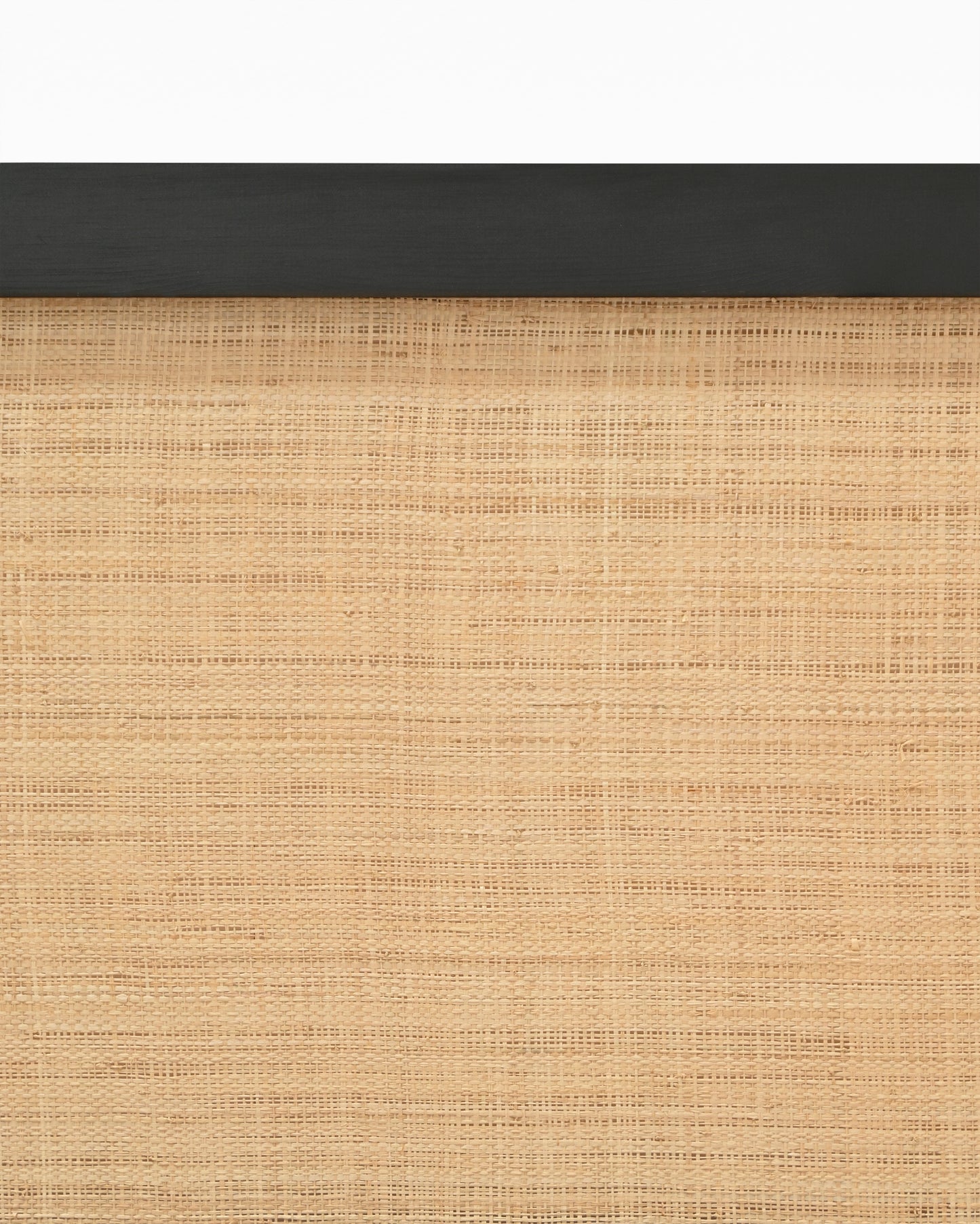 Cabecero de madera maciza y rafia en tono negro de 200x60cm - DECOWOOD