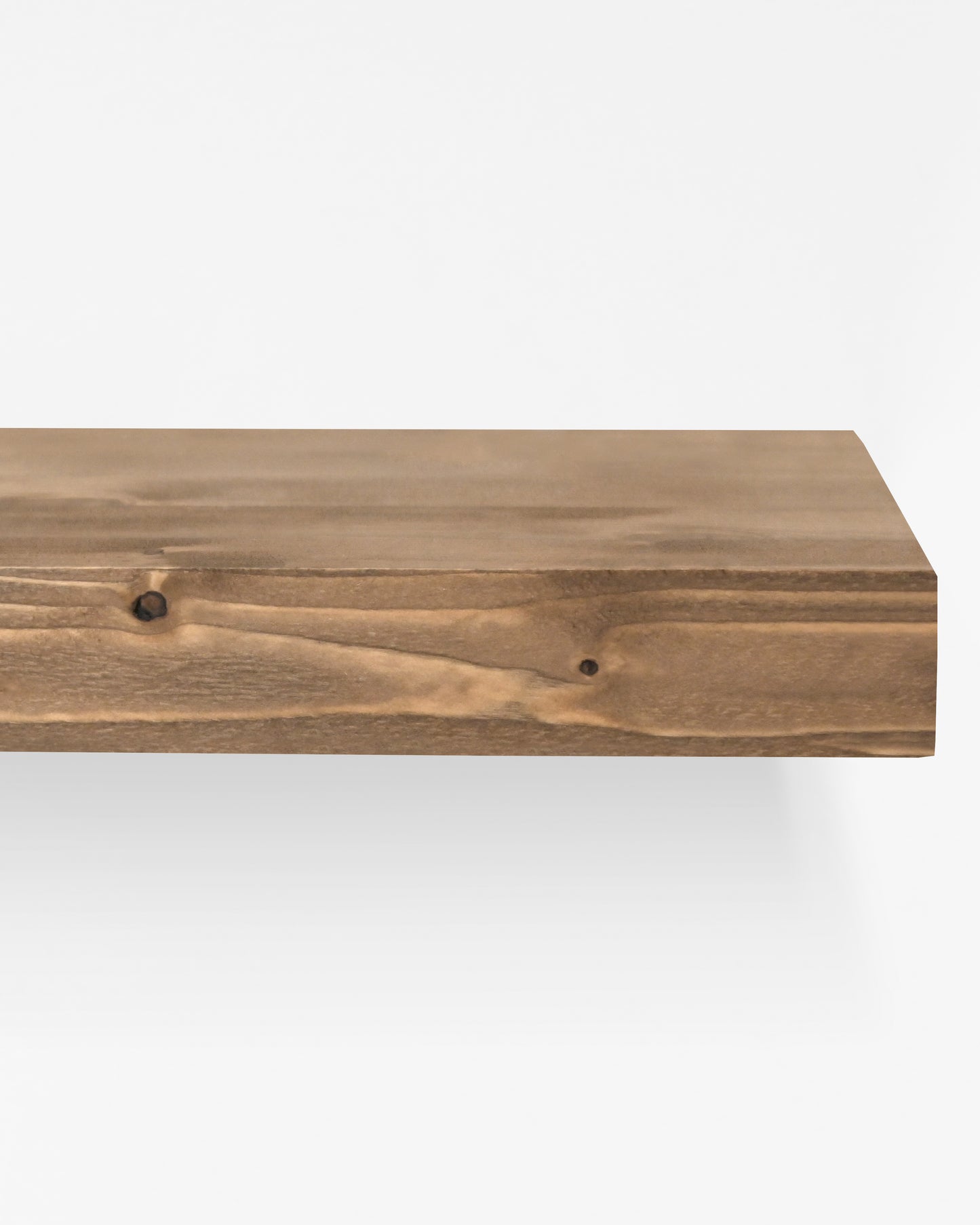 Mesita de noche de madera maciza flotante en tono roble oscuro de 3,2x45cm - DECOWOOD