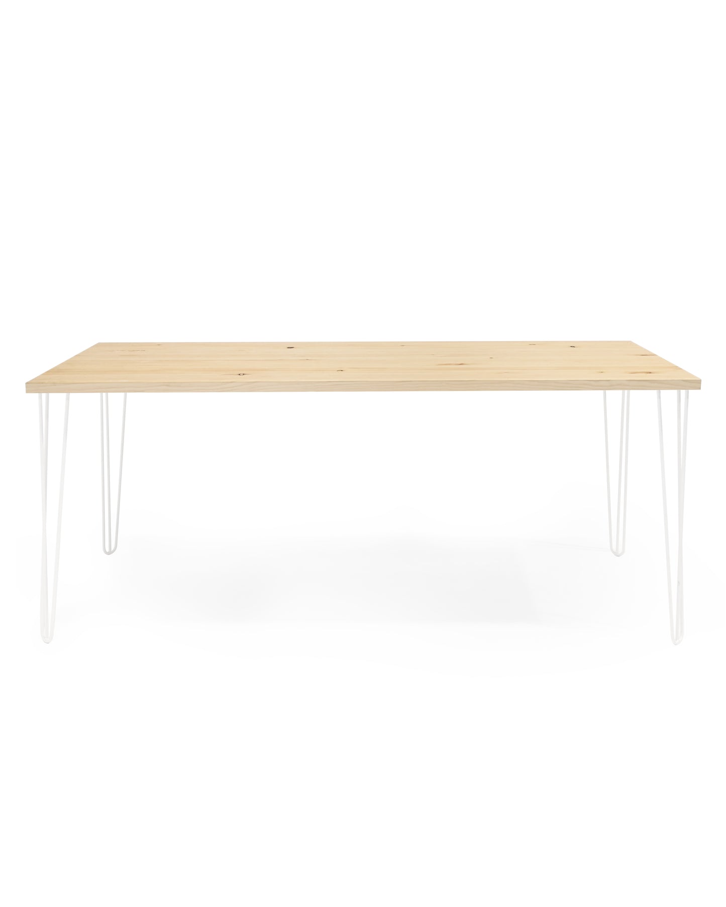 Mesa de comedor de madera maciza natural patas blancas 140x80cm - DECOWOOD