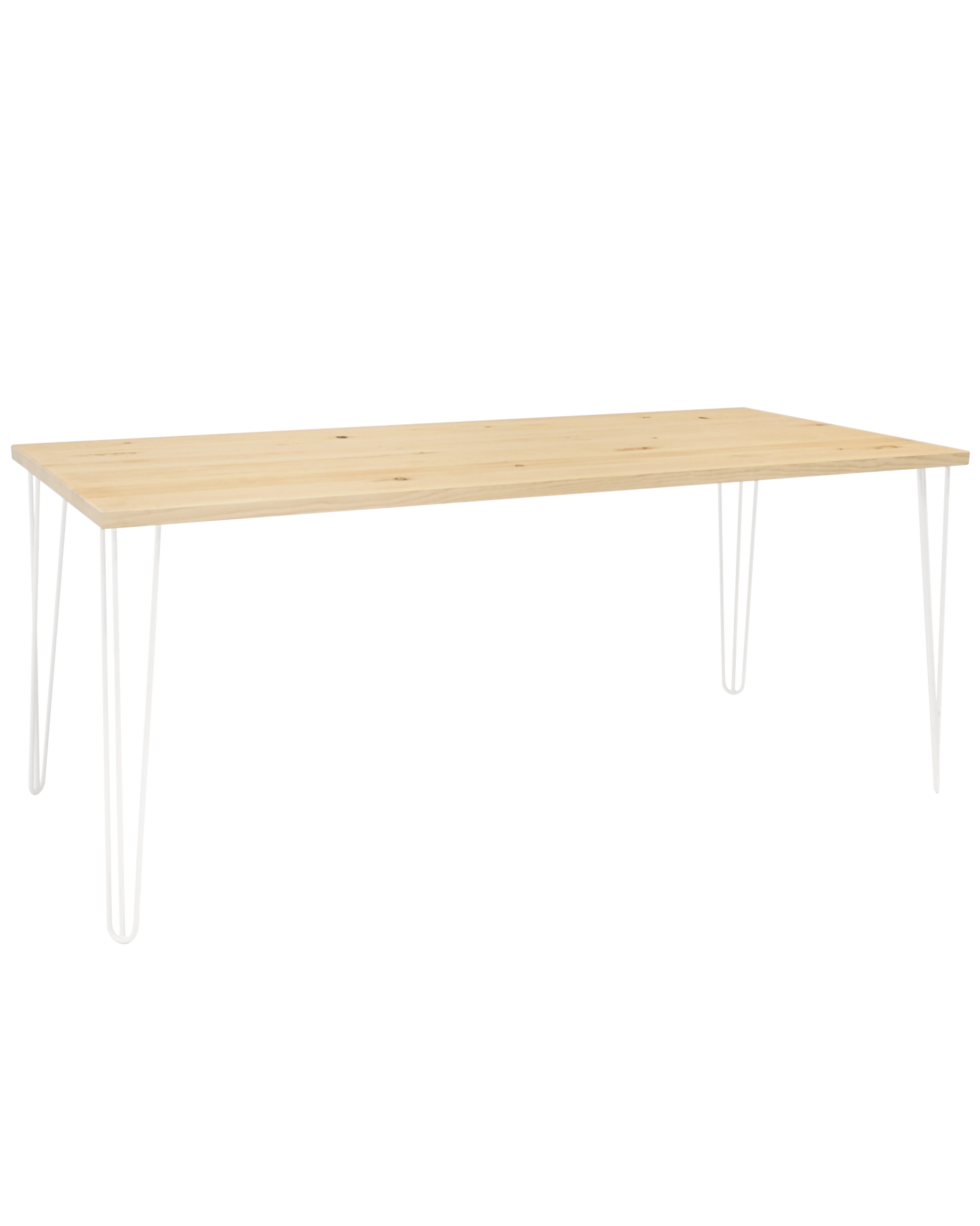 Mesa de comedor de madera maciza natural patas blancas 140x80cm - DECOWOOD