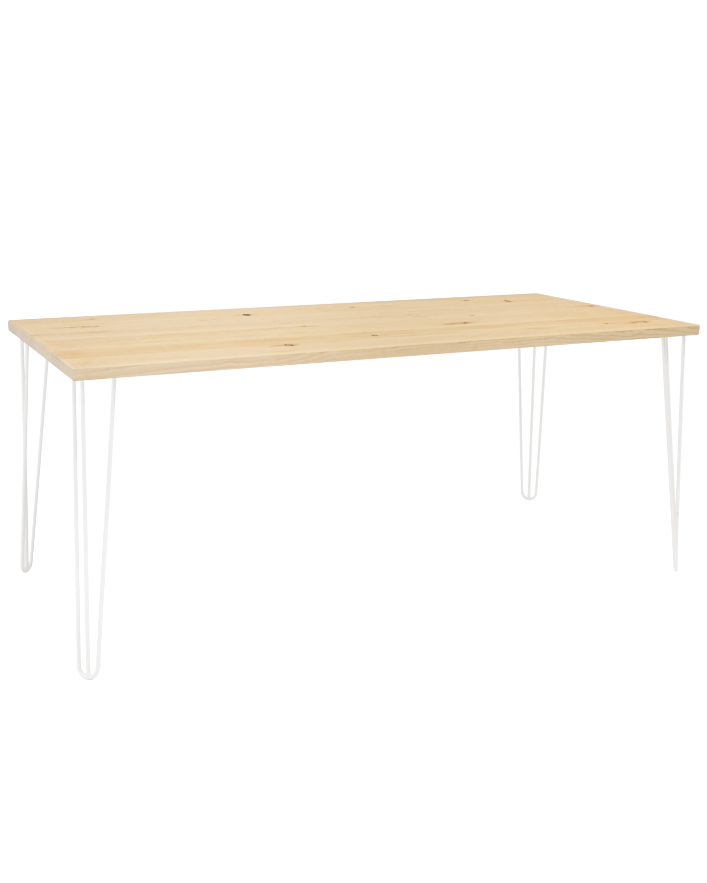 Mesa de comedor de madera maciza natural patas blancas 200x80cm - DECOWOOD