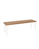 Banco de madera maciza acabado roble oscuro con patas de hierro blancas de 180cm - DECOWOOD