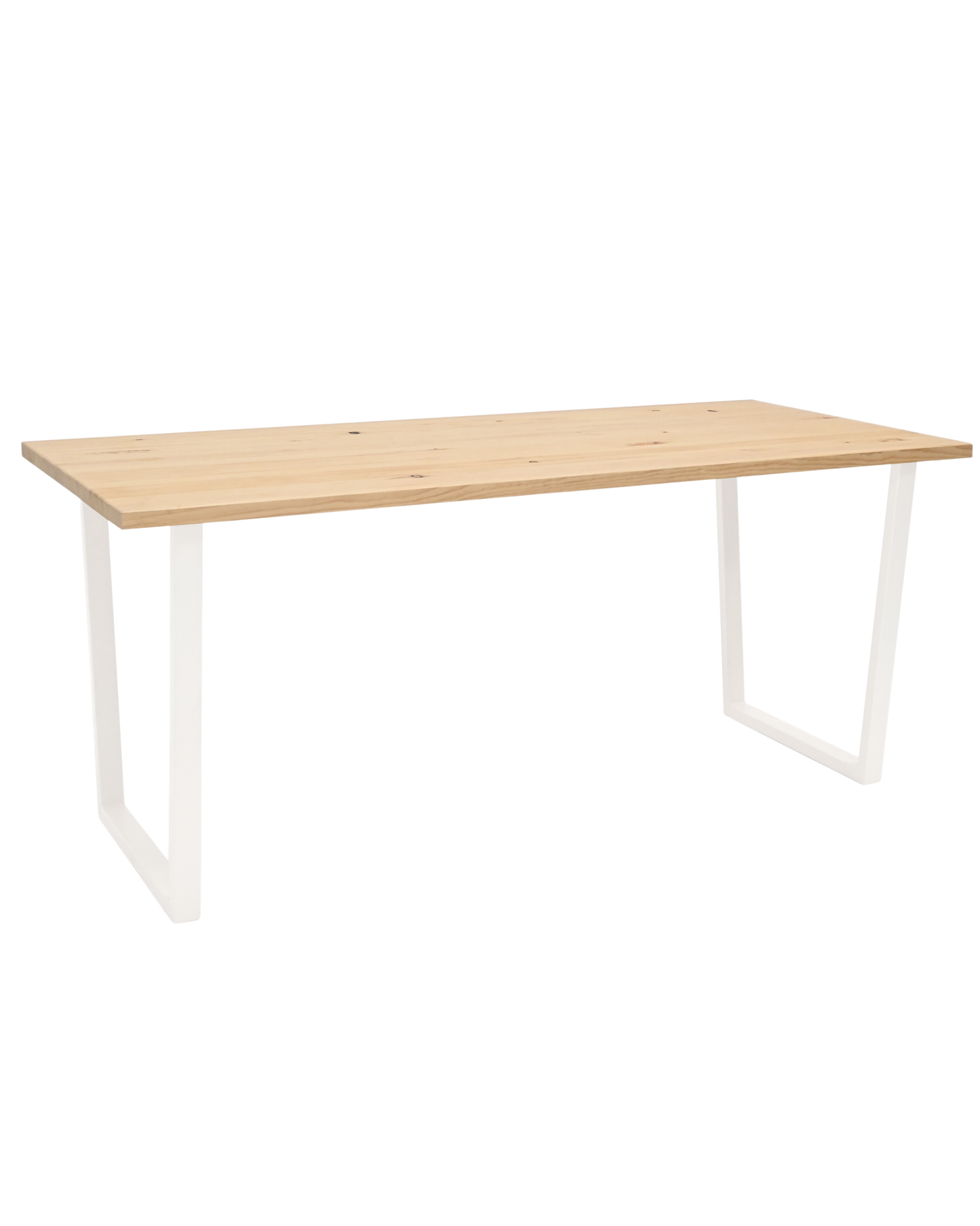 Mesa de comedor de madera maciza natural patas blancas 180x80cm - DECOWOOD